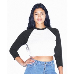 American Apparel - Women's Poly/Cotton Three-Quarter Sleeve Crop