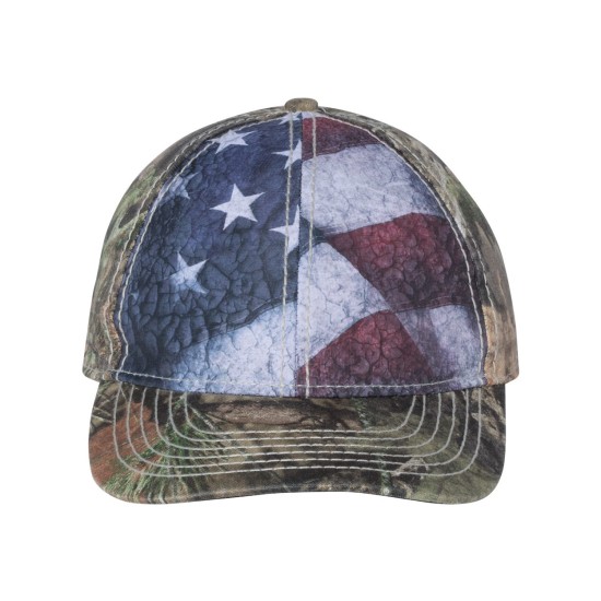 Outdoor Cap - Camo Cap with Flag Sublimated Front Panels