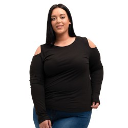 Boxercraft - Women's Plus Size Cold Shoulder Long Sleeve T-Shirt