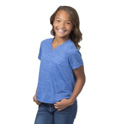 Boxercraft - Girls' Snow Heather V-Neck T-Shirt